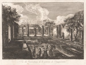 印象派の家からのペリスティリウムの眺め 作： Francesco Piranesi, after Giovanni Battista Piranesi