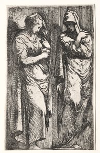 2人のローマ人女性。 作： Francesco Primaticcio