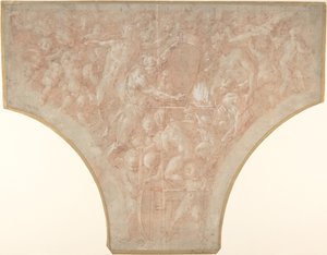 キューピッドのダーツを鍛造するヴァルカン、1552-56。 作： Francesco Primaticcio