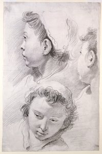青年の頭部に関する3つの研究 作： Francesco Salvator Fontebasso