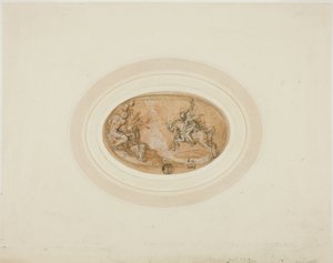 奈落の底へ飛び込むマルクス・クルティウス 作： Francesco Salviati