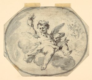 素描、絵画天井のデザイン、1770-1800年 作： フランチェスコ・サヴェリオ・メルゴロ