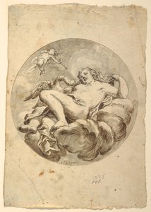 天井のフレスコ画のプロジェクト: レダと白鳥 作： Francesco Saverio Mergolo
