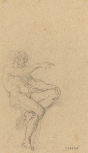 右を指している裸の男性 作： Francesco Solimena