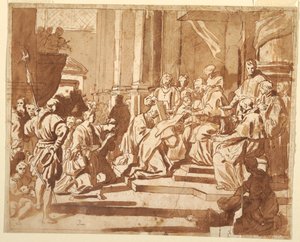 クレメンス 11 世が姪を修道女として授ける 作： Francesco Solimena