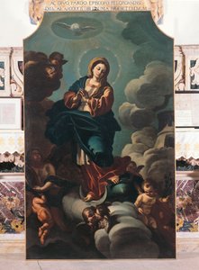 無原罪の御宿り」フランチェスコ・ソリメーナ（1657-1747）作とされるカンヴァス画 イタリア、モリーゼ州ラリーノ、サン・パルド大聖堂 作： Francesco Solimena