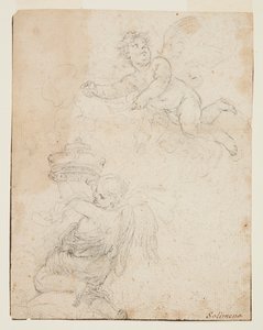 2 つの Putti の研究 作： Francesco Solimena