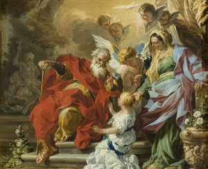 聖母の教育、1680年頃（銅の油） 作： Francesco Solimena