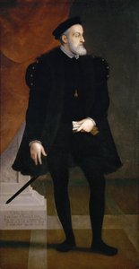 皇帝シャルル5世（1500-1558）の肖像 - フランチェスコ・テルツィオ（テルツィ）（c. 1523-1591）。キャンバスに油彩、1550年頃。寸法：204x108 cmヴィエンヌ美術史博物館 作： Francesco Terzio