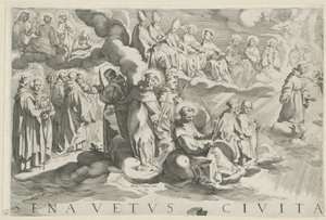 シエナの地図（左上部分） Senavetus civitas virginis (オブジェクトのタイトル) 作： Francesco Vanni