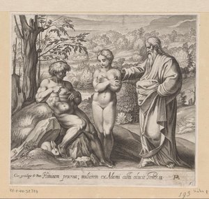 神は男と女を創造する ラファエルのロッジアの絵画 (シリーズ タイトル) La Sacra Genesi (シリーズタイトル)