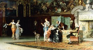 祖母の訪問、1881年 作： Francesco Vinea