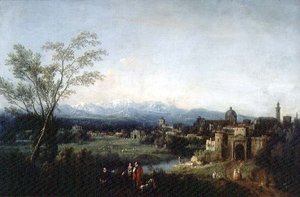 ヴィチェンツァの幻想的な風景」（油彩・キャンバス 作： Francesco Zuccarelli