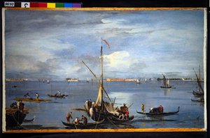 ベネチアン・ラグーンの眺め 作： Francesco and/or Gian Antonio (1699 1761) Guardi