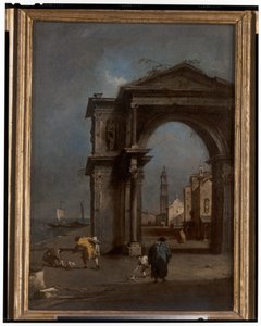 凱旋門と都市背景のカプリッチオ 作： Francesco and/or Gian Antonio (1699 1761) Guardi