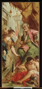 サラセン人のアラディン王にキリスト教徒捕虜の釈放を求めるソフロニア 1760年頃 油彩・カンヴァス