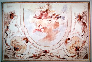 背景プロジェクト（紙にペンとインクとトイレ） 作： Francesco attr. to Guardi