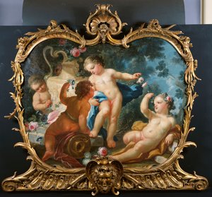 Putti Disportingを備えたOverdoor 作： Francesco de Mura