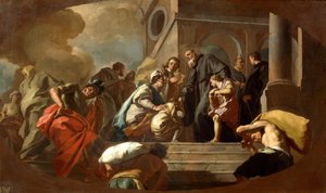 フランチェスコ・デ・ムーラ（1696-1782）による聖ベネディクトの夢、詳細