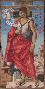 Griffoni Polyptych: 洗礼者聖ヨハネ、1472～1473年頃。 作： Francesco del Cossa