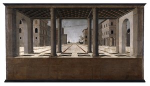 ドイツ語：Idealstadt Architectural Veduta 作： フランチェスコ・ディ・ジョルジオ