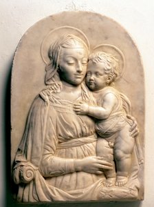 子供を連れた聖母大理石のローレリーフ 作： Francesco di Simone da Fiesole Ferrucci