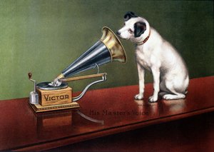 La Voix de son Maître "の広告 - "Theatre" にて。 作： フランシス（後）バロー