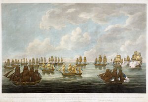 1804年2月15日、中国艦隊とフランス艦隊の戦闘 作： Francis (after) Sartorius