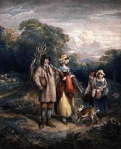 ジョン・ウェッセル（c.1760-1823）が彫った「木こりの帰還」は、T.シンプソンとダーリング＆トンプソンによって出版されました。
