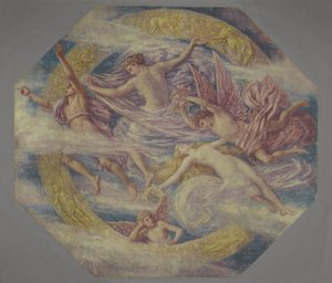 星座の間のダイアナとその付添人、1894年頃 作： Francis Augustus Lathrop