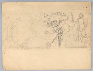 壁画のスケッチ 作： Francis Augustus Lathrop
