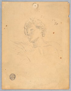 天使の頭のスケッチ 作： Francis Augustus Lathrop