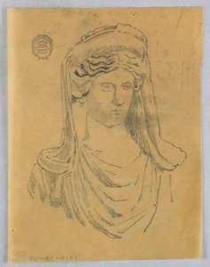 女性のバストのスケッチ 作： Francis Augustus Lathrop