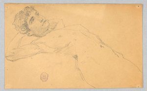 女性のヌードのスケッチ 作： Francis Augustus Lathrop