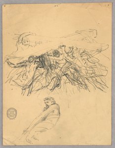 十字架を持つ人物のスケッチ 作： Francis Augustus Lathrop
