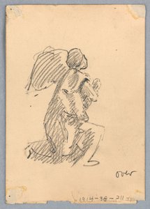 ひざまずく天使のスケッチ 作： Francis Augustus Lathrop