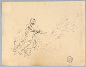 2 人の女性像のスケッチ 作： Francis Augustus Lathrop