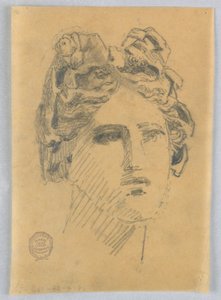 女性の頭のスケッチ 作： Francis Augustus Lathrop