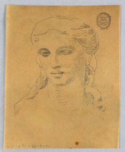 女性の頭のスケッチ 作： Francis Augustus Lathrop