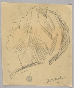 女性の頭のスケッチ 作： Francis Augustus Lathrop