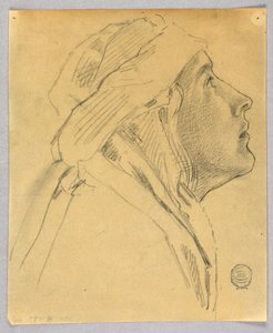女性の頭のスケッチ 作： Francis Augustus Lathrop