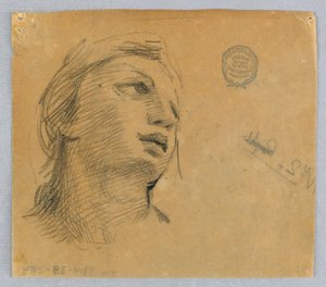 女性の頭のスケッチ 作： Francis Augustus Lathrop