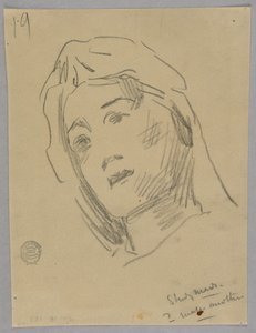 女性の頭のスケッチ 作： Francis Augustus Lathrop