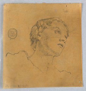 女性の頭のスケッチ 作： Francis Augustus Lathrop