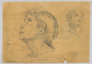 2 つの頭のスケッチ 作： Francis Augustus Lathrop
