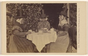 ウェールズの群像 - お茶を飲む3人の老女、第3番 作： フランシス・ベッドフォード