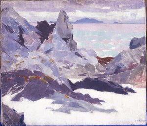 カテドラルロック、イオナ（キャンバスに油彩） 作： Francis Campbell Boileau Cadell