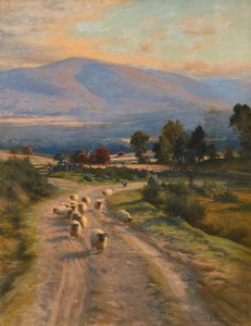 カテドラル ロック、アイオナ - 嵐 (船上油) 作： Francis Campbell Boileau Cadell