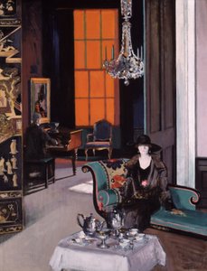 インテリアオレンジ色のブラインド 1928年頃（油彩・キャンバス） 作： Francis Campbell Boileau Cadell