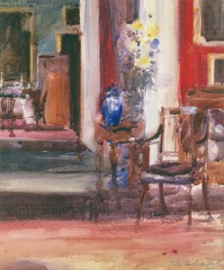 エジンバラ、エインズリープレイスのアーティストハウスのインテリア（紙にトイレ） 作： Francis Campbell Boileau Cadell